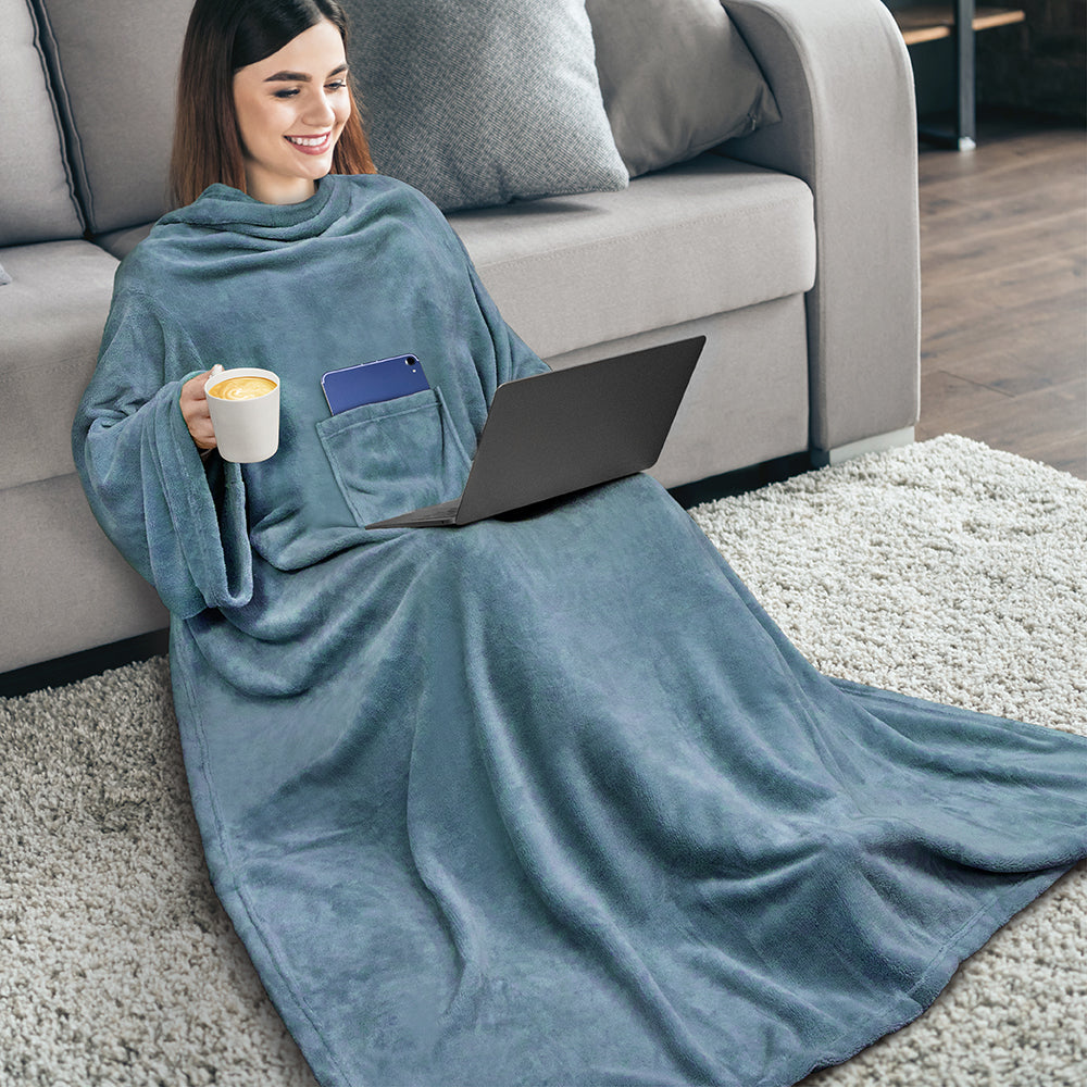 Blanket with Sleeves - Patch Pocket