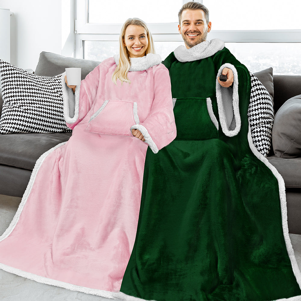 Blanket with Sleeves - Kangaroo Pocket