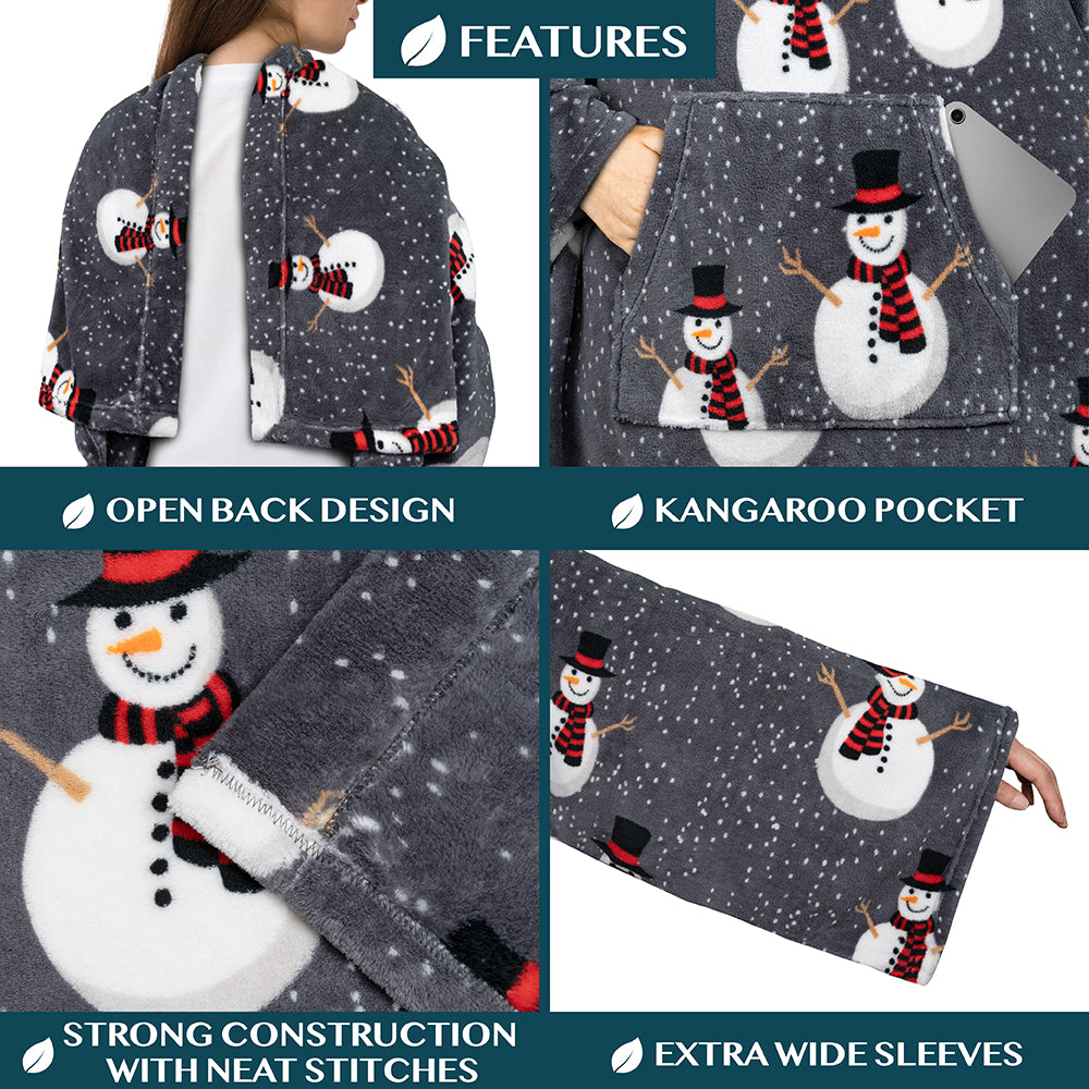 Blanket with Sleeves - Kangaroo Pocket
