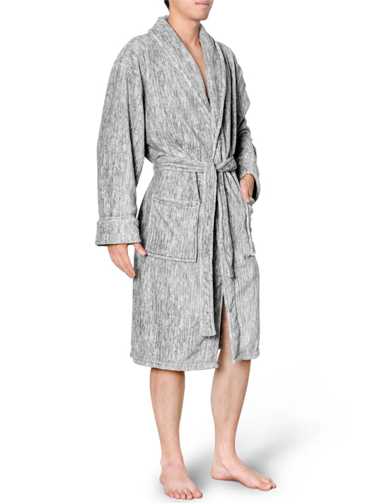 Men's Melange Fleece Robe