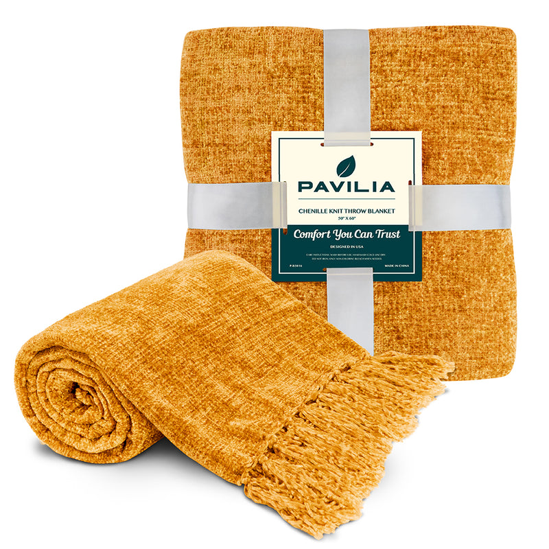 Chenille Tassel Fringe Throw Blanket