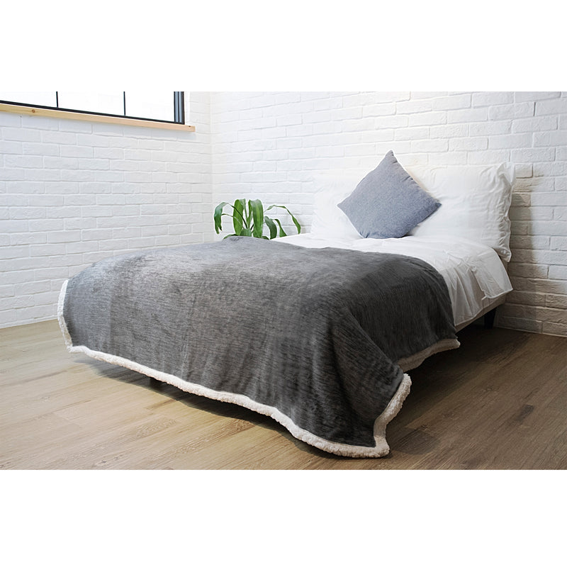 Melange Sherpa Fleece Throw Blanket