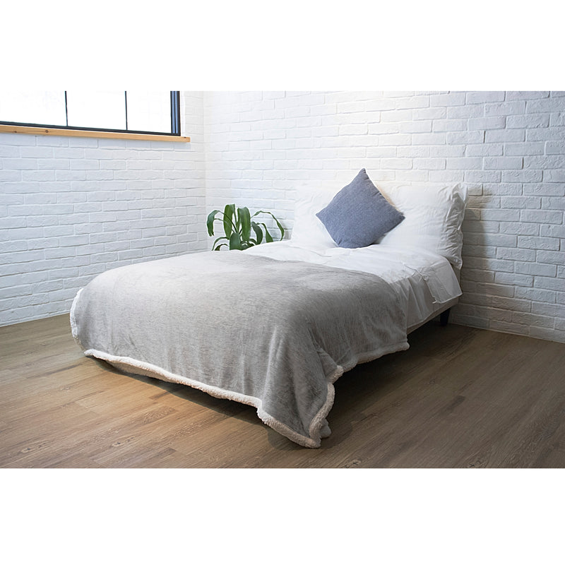 Melange Sherpa Fleece Throw Blanket