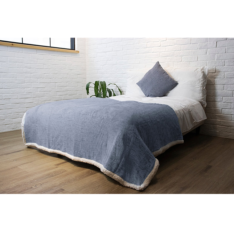 Melange Sherpa Fleece Throw Blanket