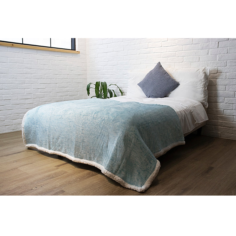 Melange Sherpa Fleece Throw Blanket