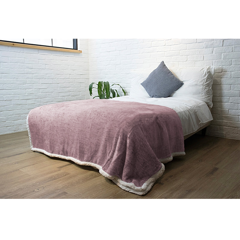 Melange Sherpa Fleece Throw Blanket
