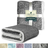 Melange Sherpa Fleece Throw Blanket