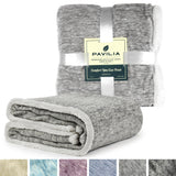 Melange Sherpa Fleece Throw Blanket