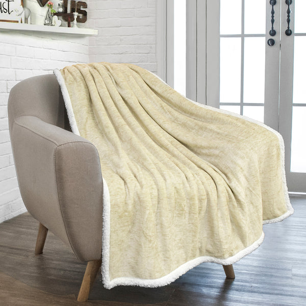 Melange Sherpa Fleece Throw Blanket