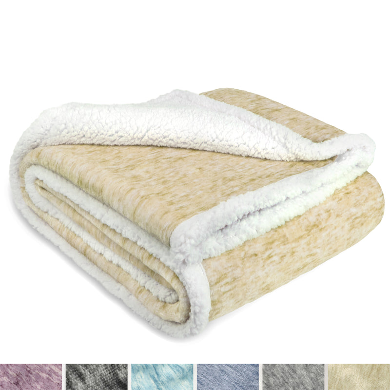 Melange Sherpa Fleece Throw Blanket