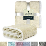 Melange Sherpa Fleece Throw Blanket