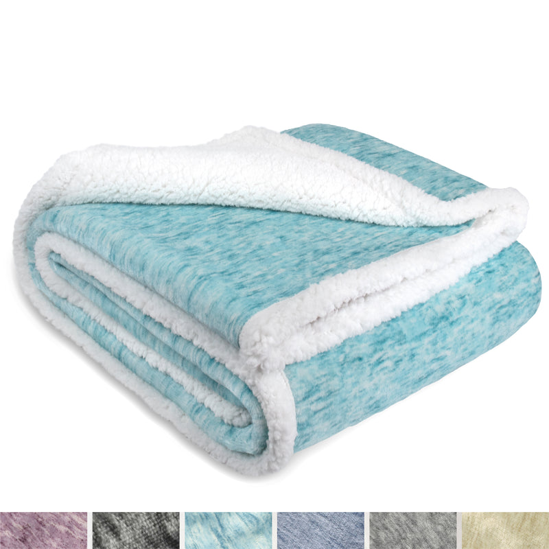 Melange Sherpa Fleece Throw Blanket