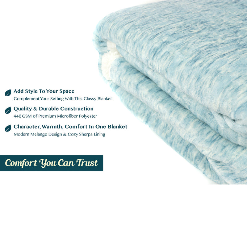 Melange Sherpa Fleece Throw Blanket