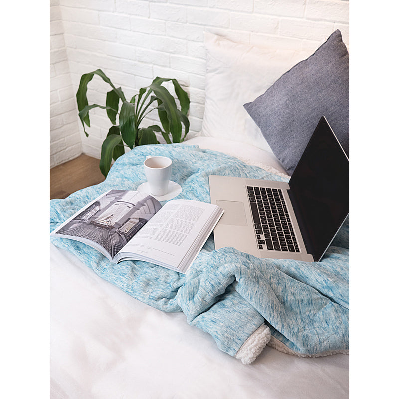 Melange Sherpa Fleece Throw Blanket
