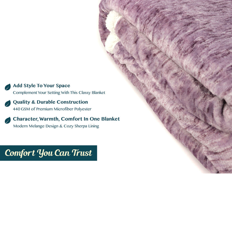 Melange Sherpa Fleece Throw Blanket