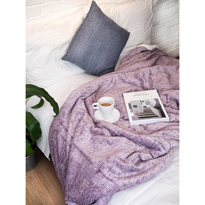 Melange Sherpa Fleece Throw Blanket
