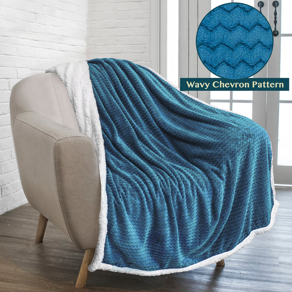 Chevron Sherpa Throw Blanket