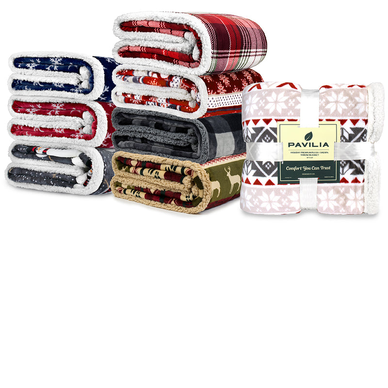 Christmas Sherpa Throw Blanket