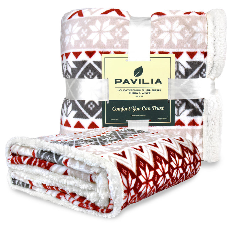 Christmas Sherpa Throw Blanket