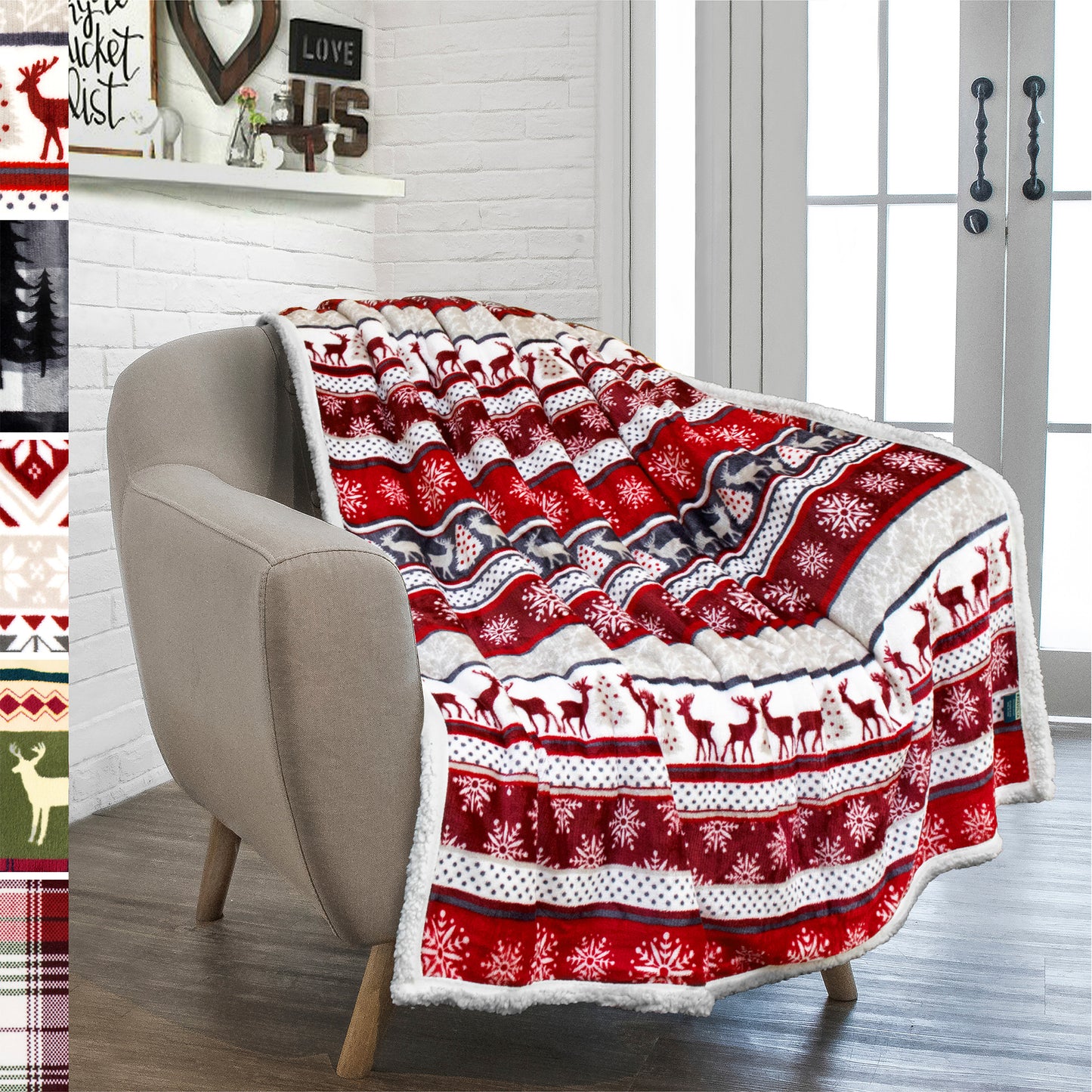 Christmas Sherpa Throw Blanket