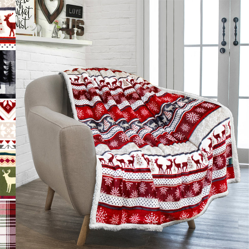 Christmas Sherpa Throw Blanket