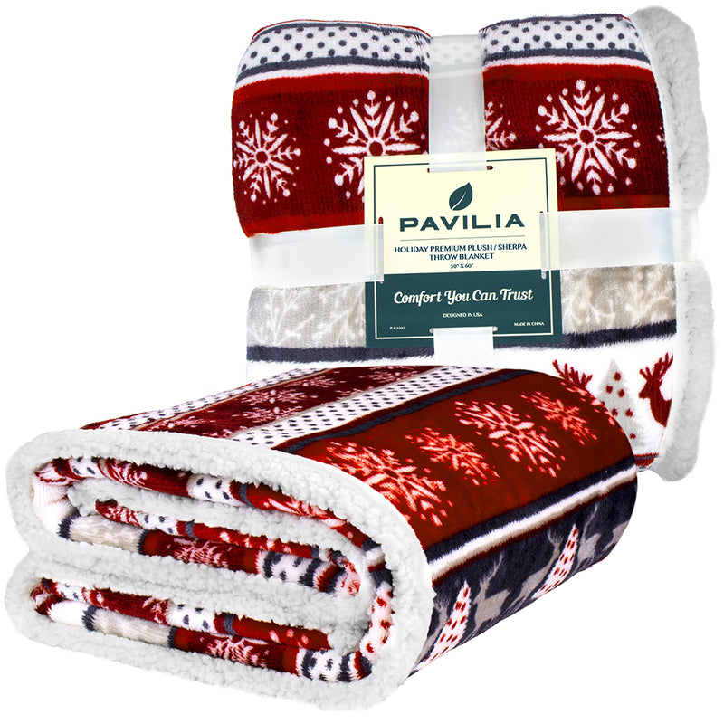 Christmas Sherpa Throw Blanket
