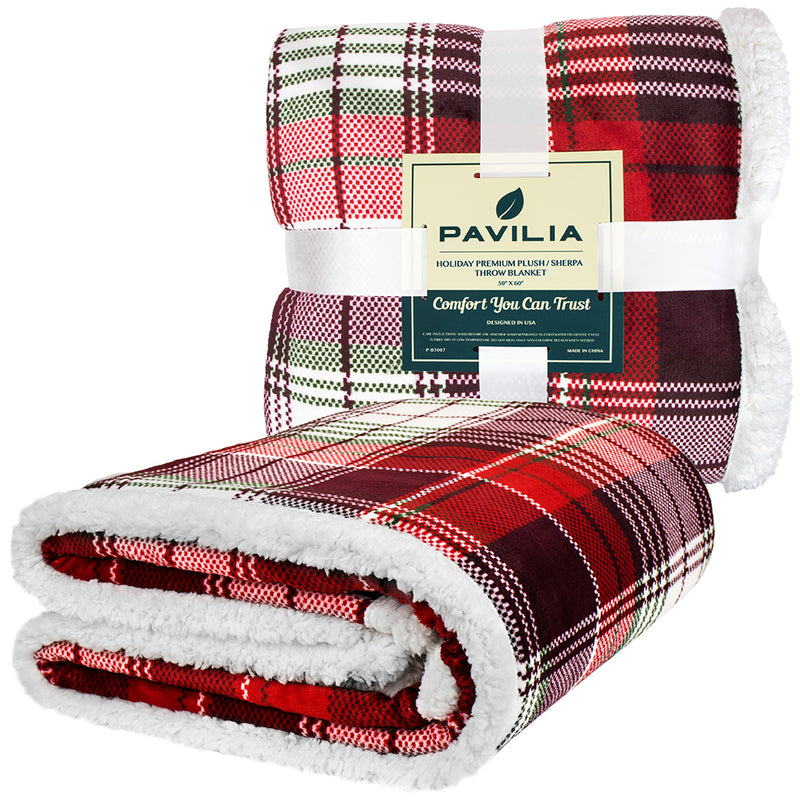 Christmas Sherpa Throw Blanket
