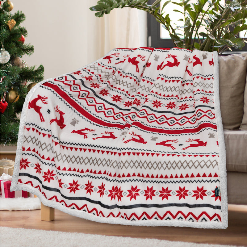 Christmas Sherpa Throw Blanket
