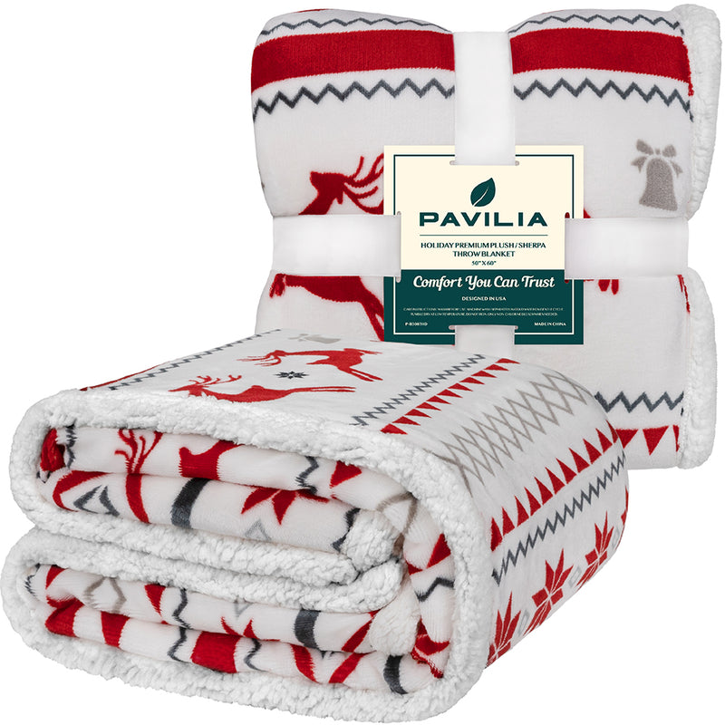 Christmas Sherpa Throw Blanket
