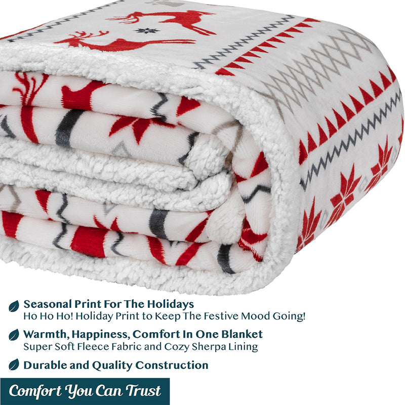 Christmas Sherpa Throw Blanket