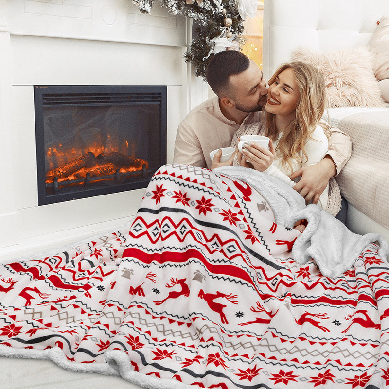 Christmas Sherpa Throw Blanket