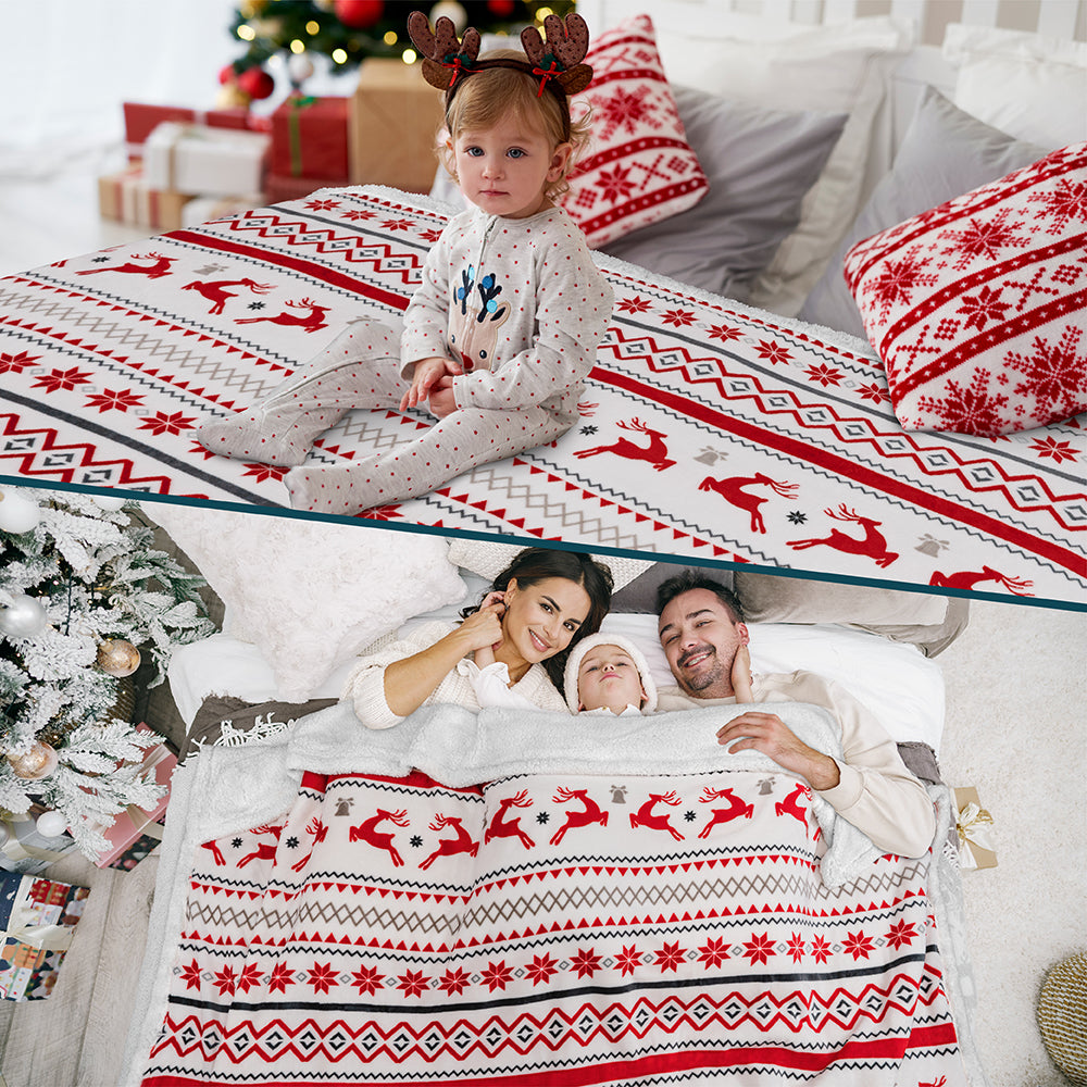 Christmas Sherpa Throw Blanket