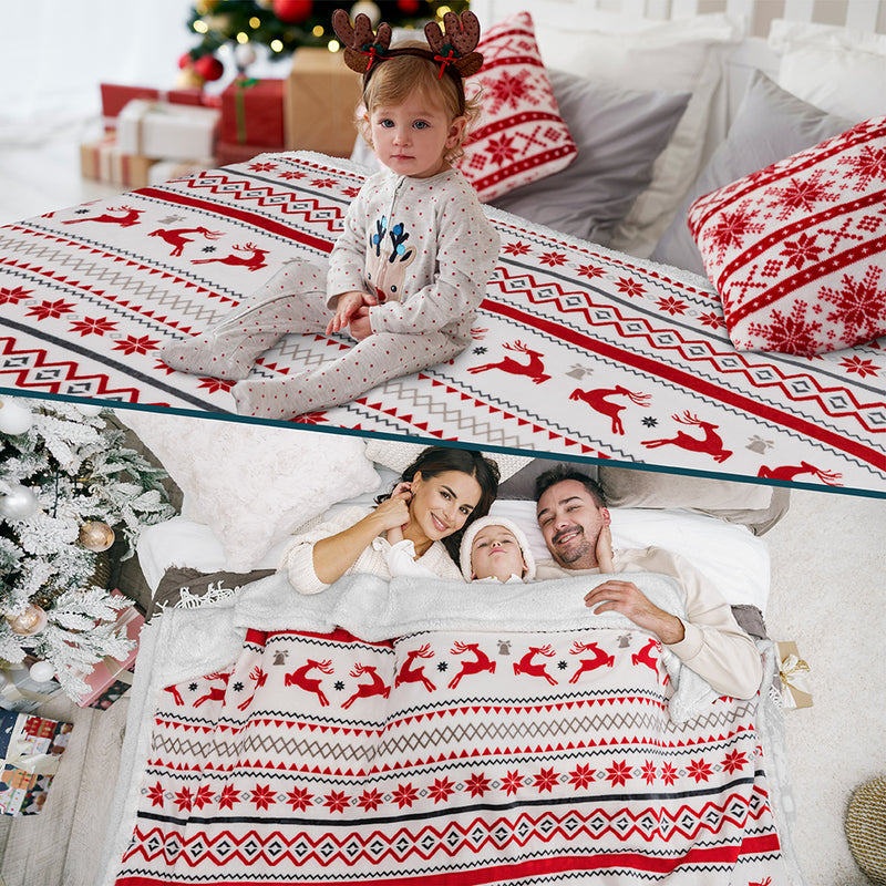 Christmas Sherpa Throw Blanket