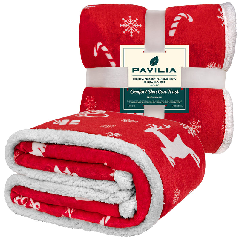 Christmas Sherpa Throw Blanket