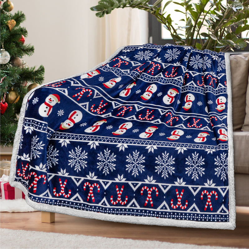 Christmas Sherpa Throw Blanket