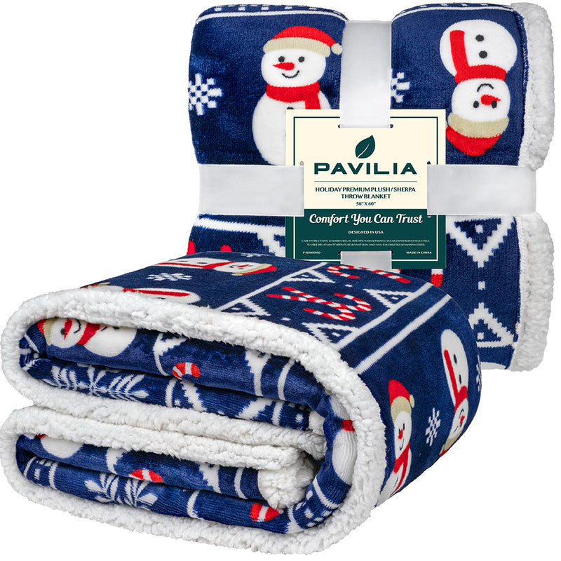 Christmas Sherpa Throw Blanket