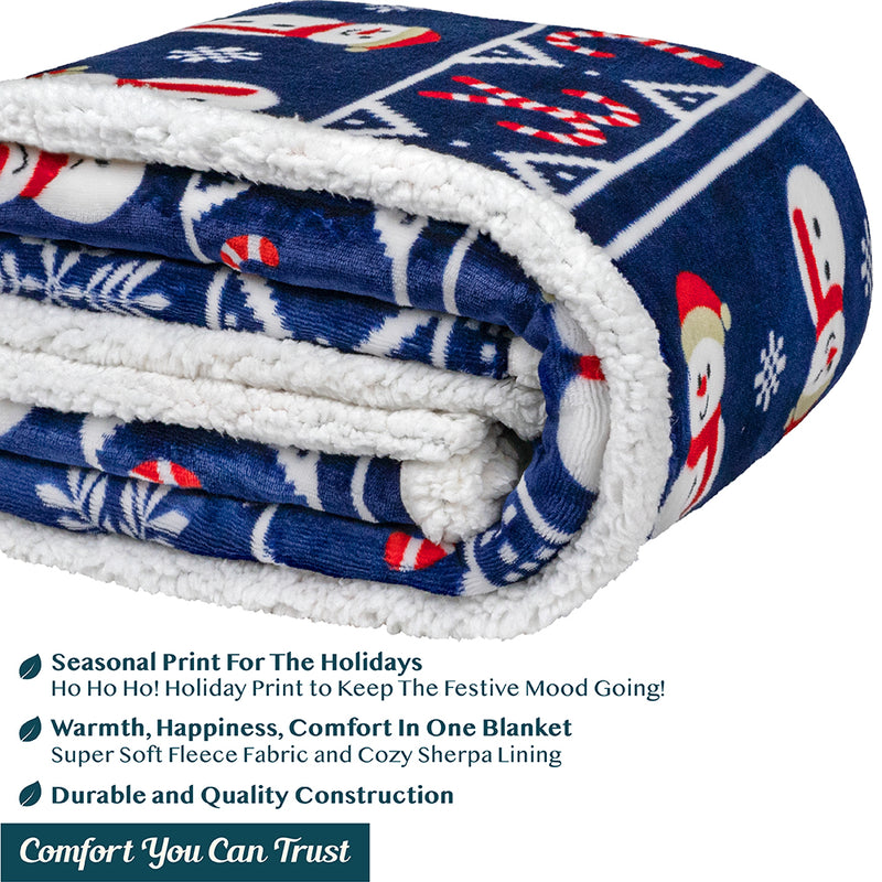 Christmas Sherpa Throw Blanket
