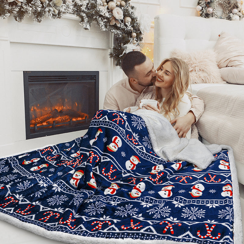 Christmas Sherpa Throw Blanket