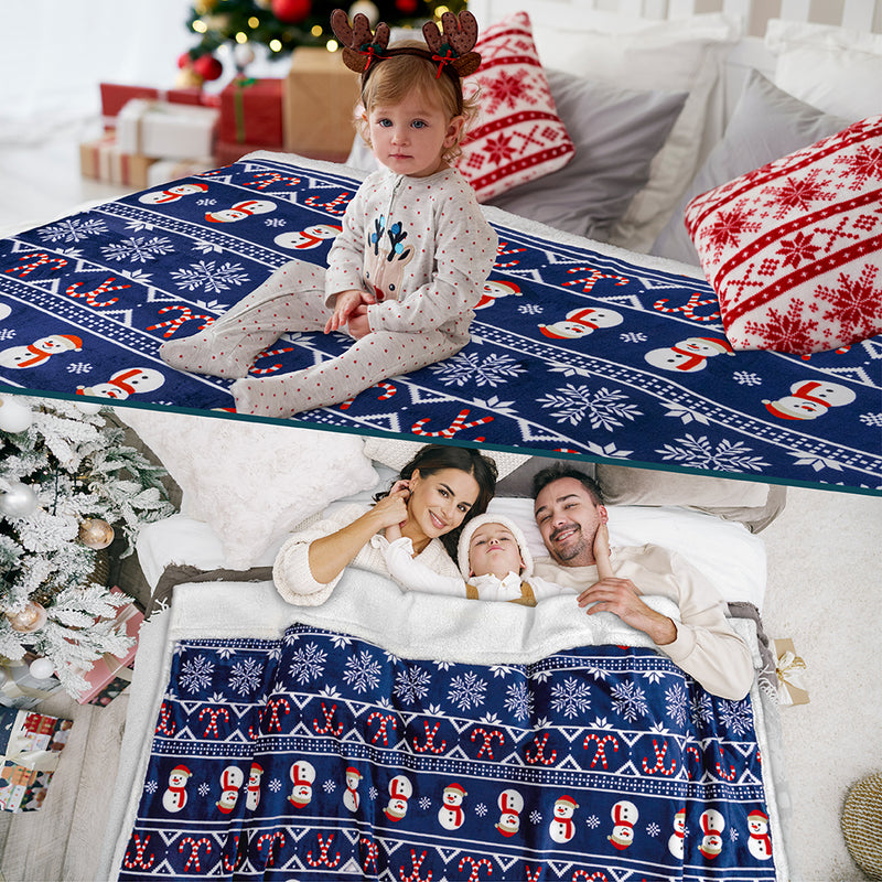 Christmas Sherpa Throw Blanket