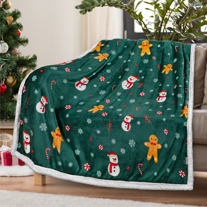 Christmas Sherpa Throw Blanket