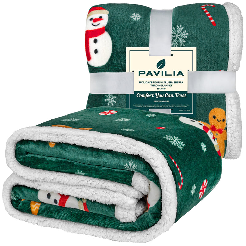 Christmas Sherpa Throw Blanket