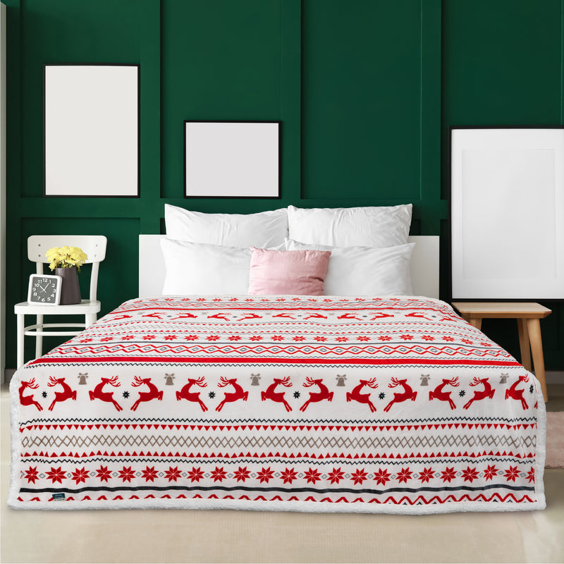 Christmas Sherpa Throw Blanket