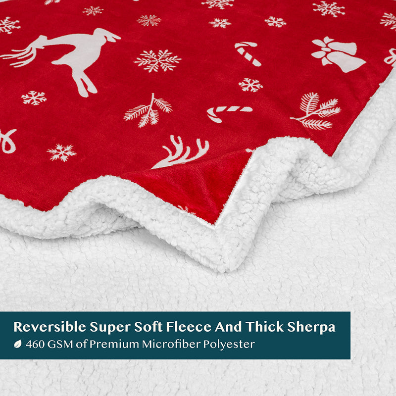 Christmas Sherpa Throw Blanket