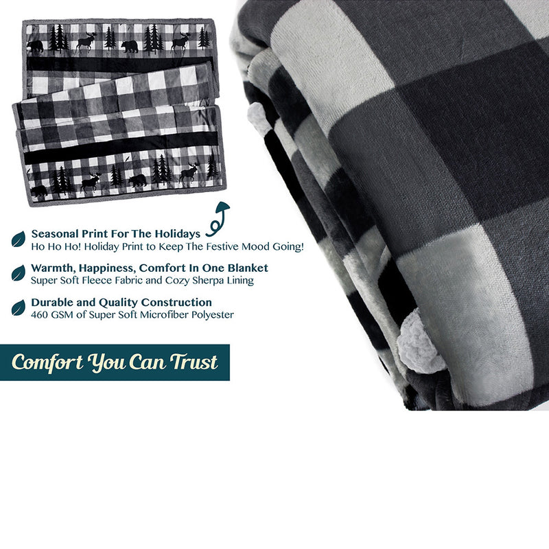 Christmas Sherpa Throw Blanket
