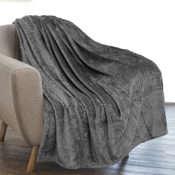 Leaves Textured Fleece Blanket