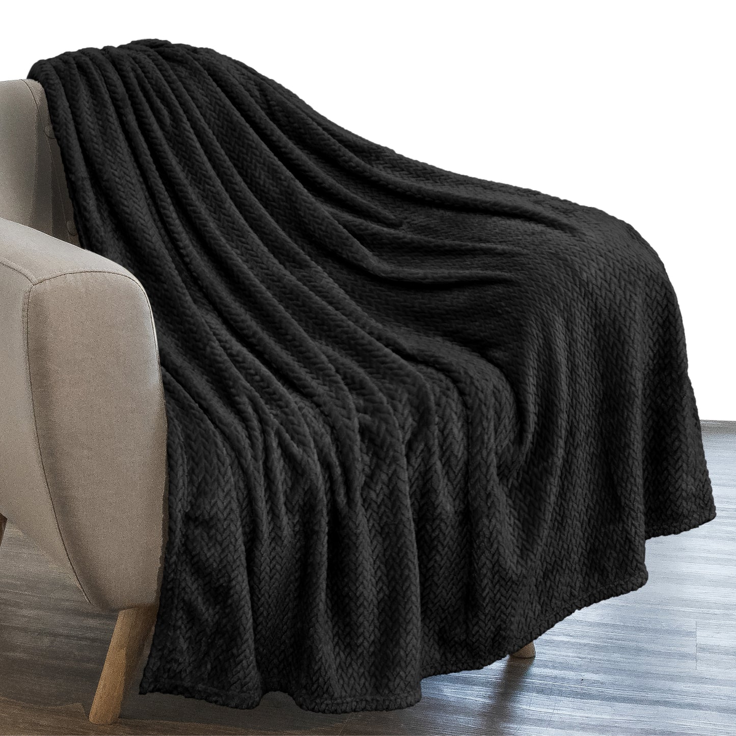 Leaves Textured Fleece Blanket