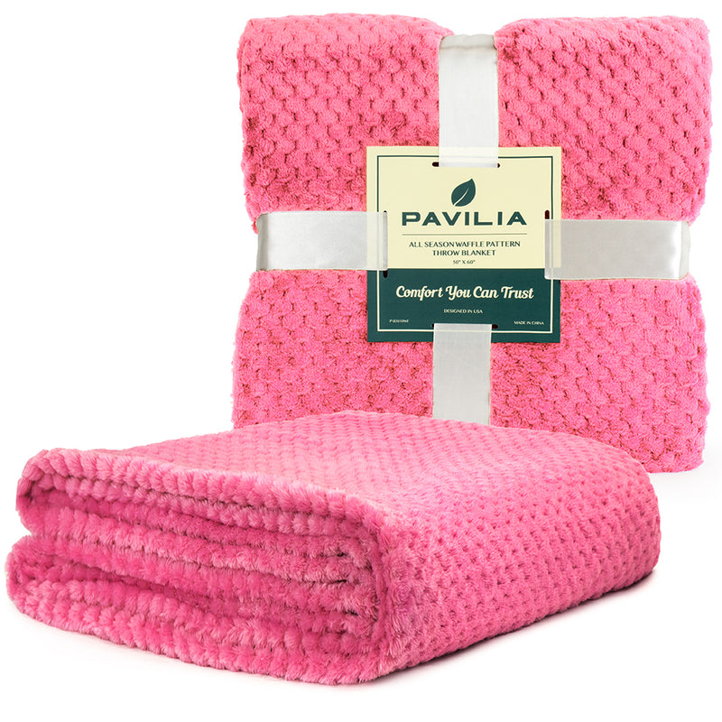 Waffle Textured Fleece Blanket