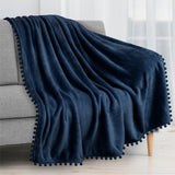 Pom Pom Fringe Throw Blanket