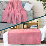 Pom Pom Fringe Throw Blanket