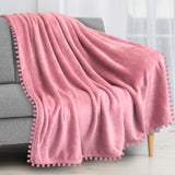 Pom Pom Fringe Throw Blanket